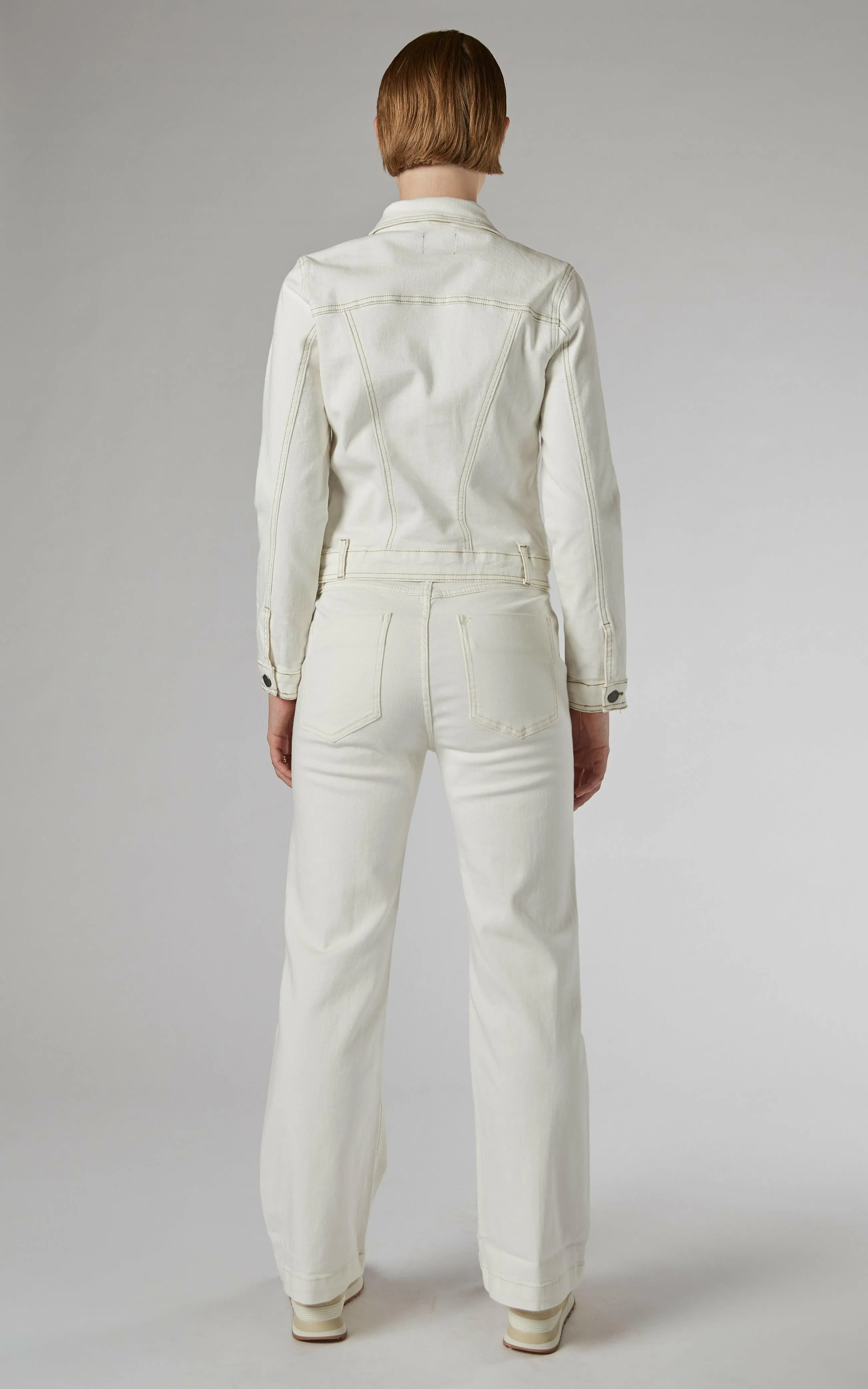 Misika Ivory Flare Leg Trousers