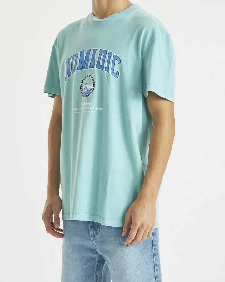 NOMADIC PARADISE Mens Always Relaxed Tee Shirt Pigment Aqua