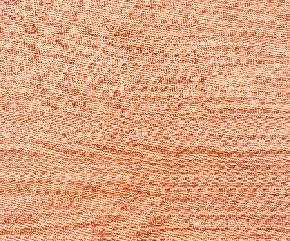 Orange-White Silk Iridescent Dupioni Woven Fabric