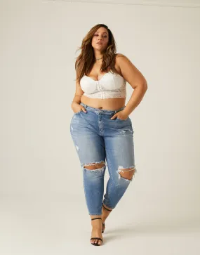 Plus Size Ripped Skinny Mom Jeans