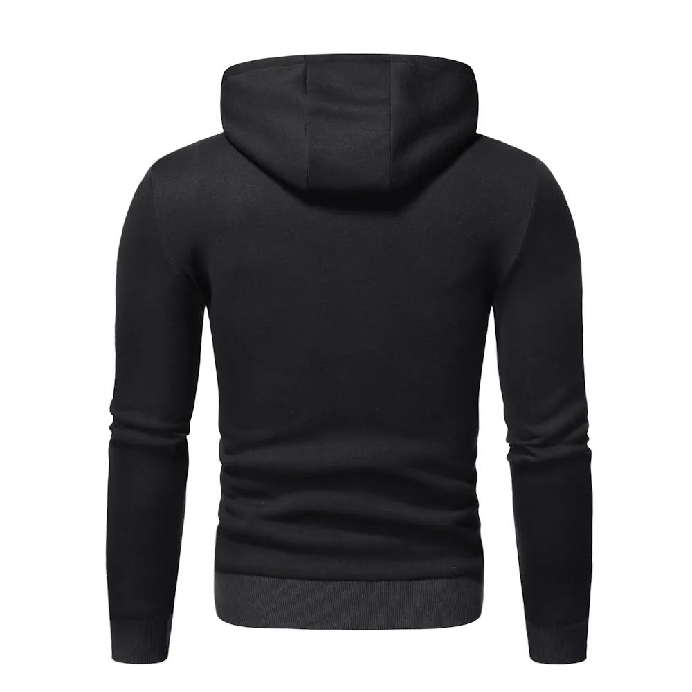 Pocket Design Slim Fit Long Sleeve Casual Hoodies for Men 6748