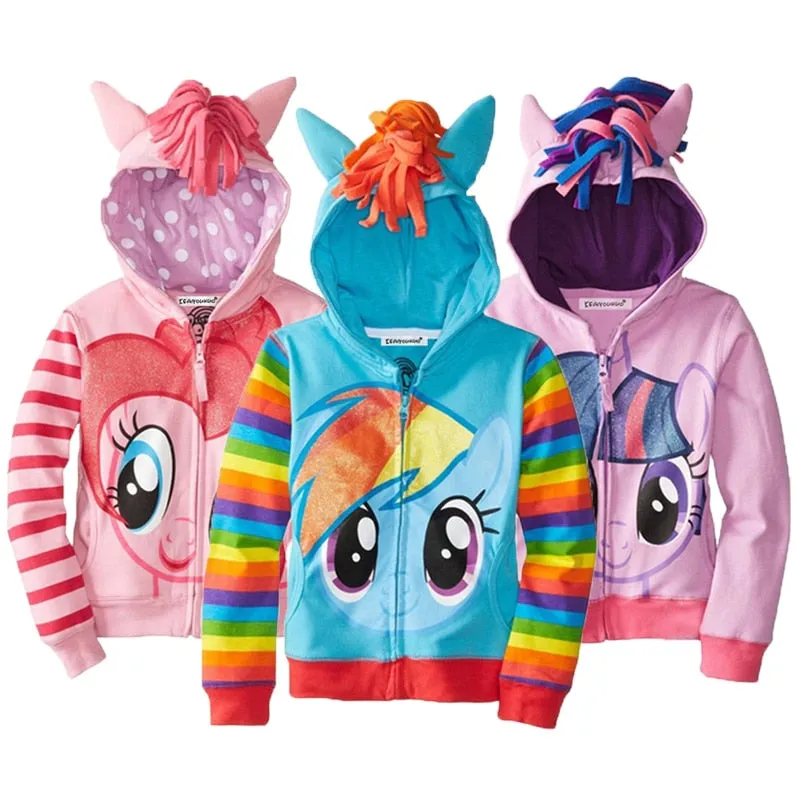 Pony Spring Casual Full Sleeve Hoodies For Girls Kids