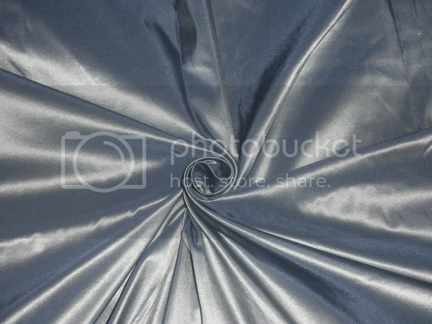 Pure SILK TAFFETA FABRIC Steel Blue x Ivory color TAF#198[11]