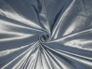 Pure SILK TAFFETA FABRIC Steel Blue x Ivory color TAF#198[11]