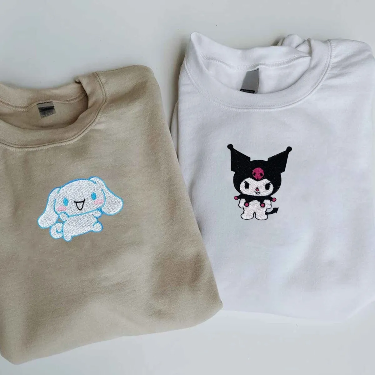 "Cartoon Cat & Bunny" Matching Couple Hoodies - Personalized Matching Sweatshirts For Couples