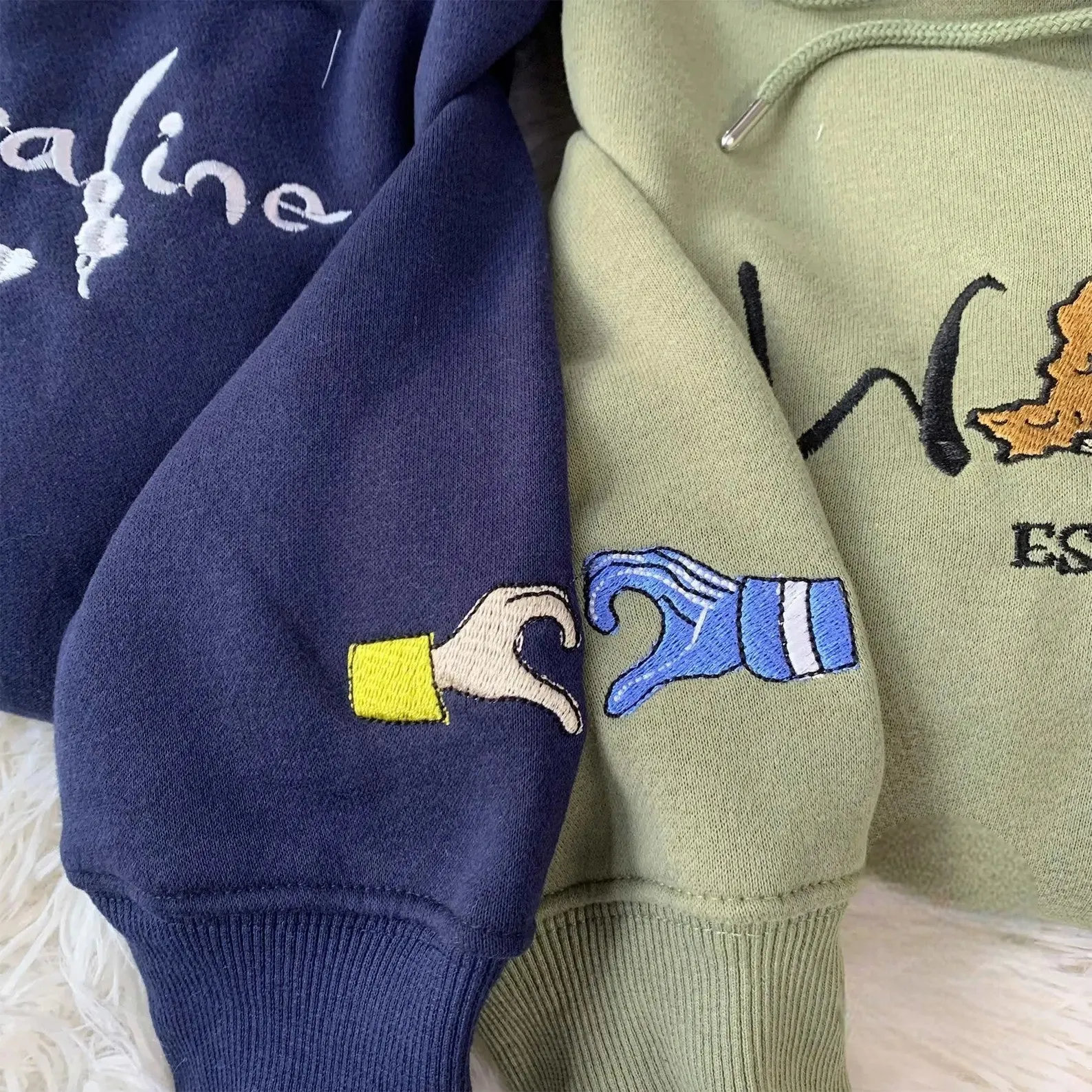 "Halloween Scary Doll And Boy Friend" Matching Couple Sweatshirts - Personalized Embroidered Sweatshirts For Couples