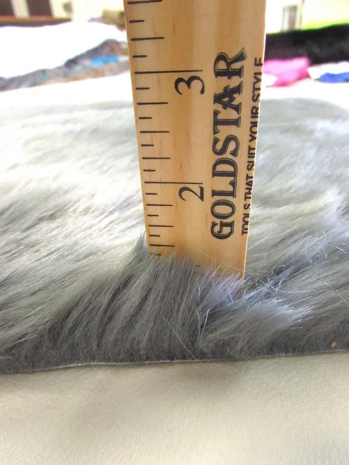 Short Shag Faux Fur Fabric / Pewter / Sold By The Yard