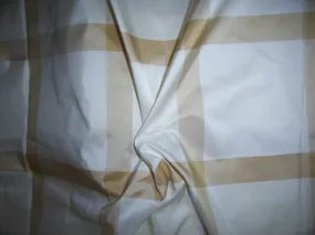 SILK TAFFETA fabric gorgeous ivory plaids / beige colour 54&quot; wide