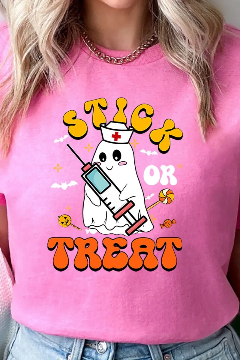 Stick Or Treat Short Sleeve Relaxed Fit T-Shirt