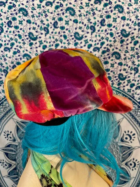 Tiedye Velvet Hat #6 (Extra Size)