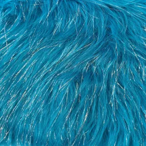 Turquoise Tinsel Sparkle Glitter Long Pile Shaggy Faux Fur Fabric