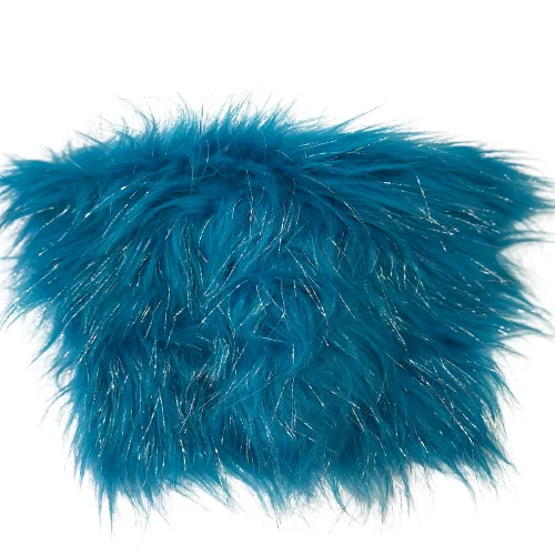 Turquoise Tinsel Sparkle Glitter Long Pile Shaggy Faux Fur Fabric