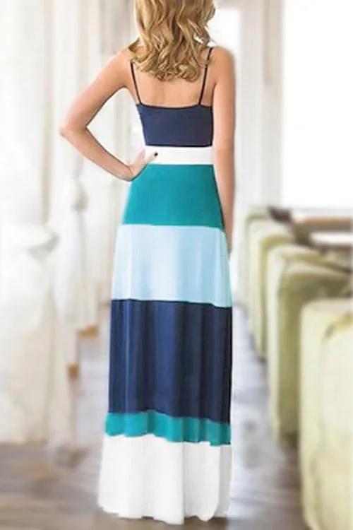 Wholesale Green Scoop Neck Sleeveless Spaghetti Strap Maxi Dresses