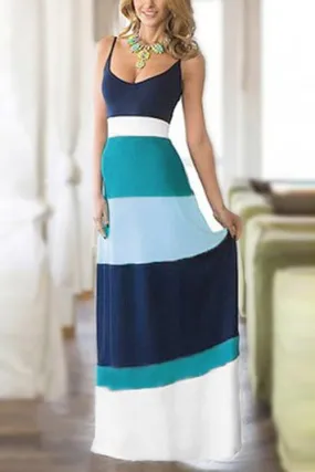 Wholesale Green Scoop Neck Sleeveless Spaghetti Strap Maxi Dresses