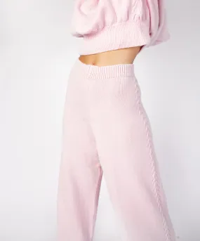 Wide Leg Jersey Trousers Blush