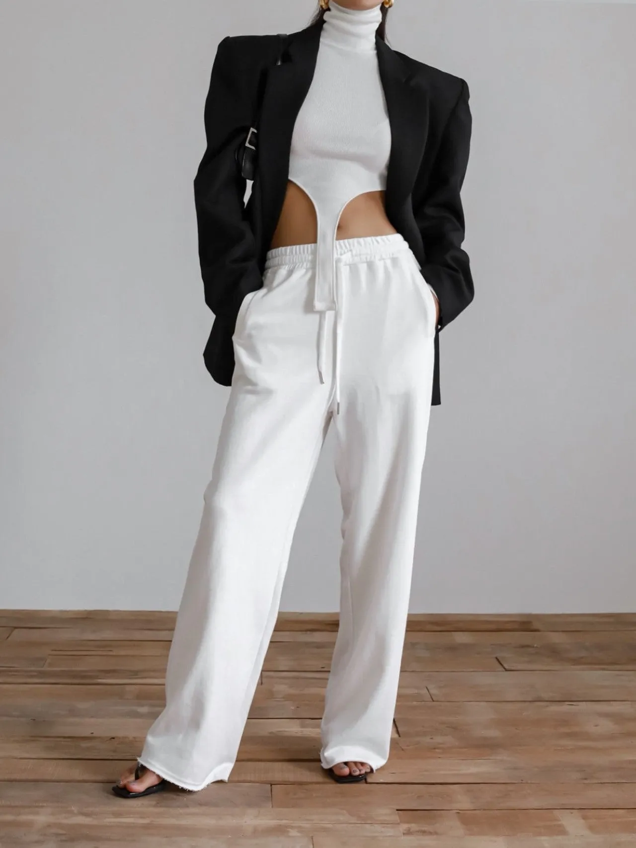 WIDE LEG SWEAT TROUSERS