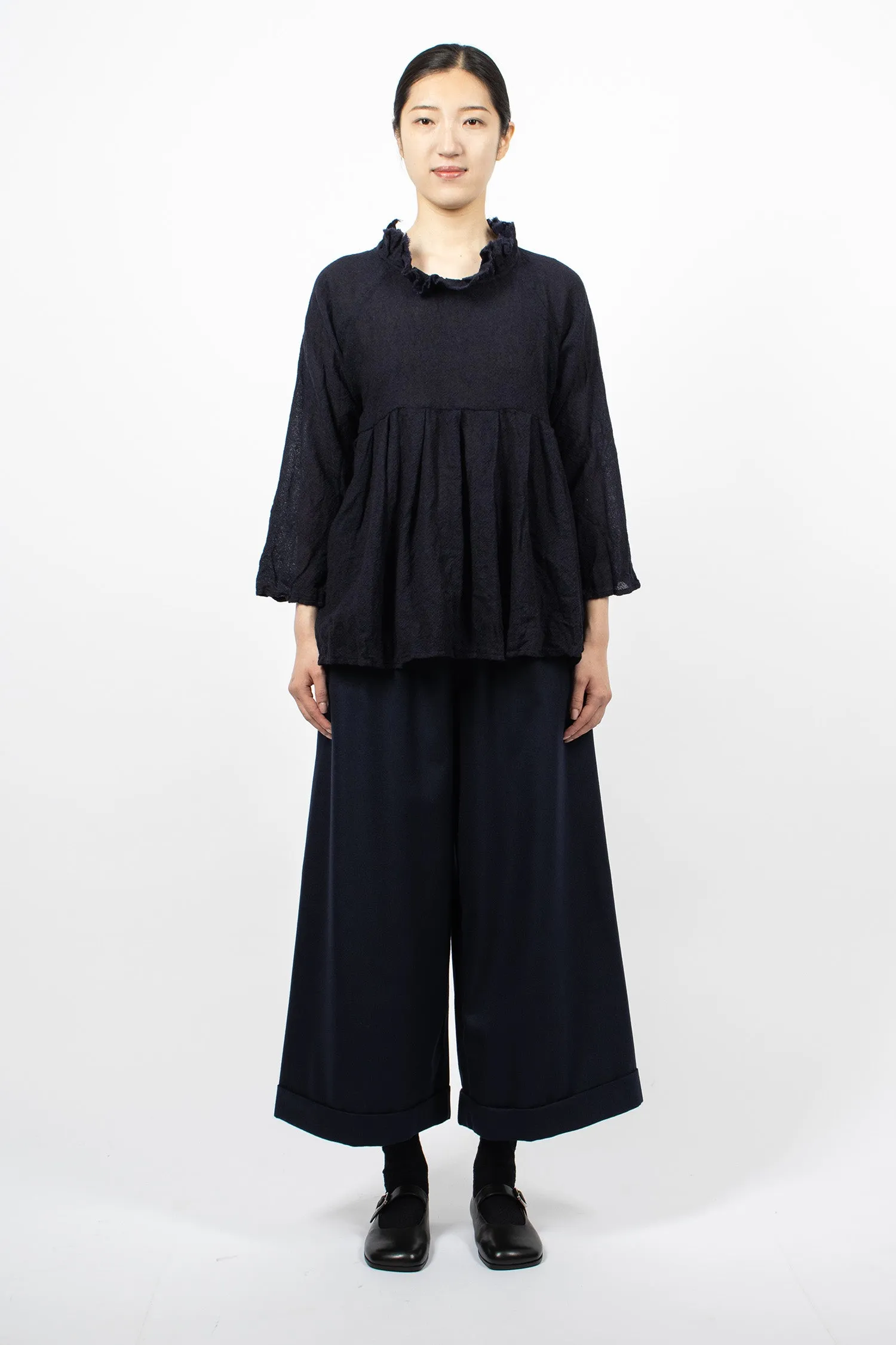 Wide Pyjama Trouser Navy Blue