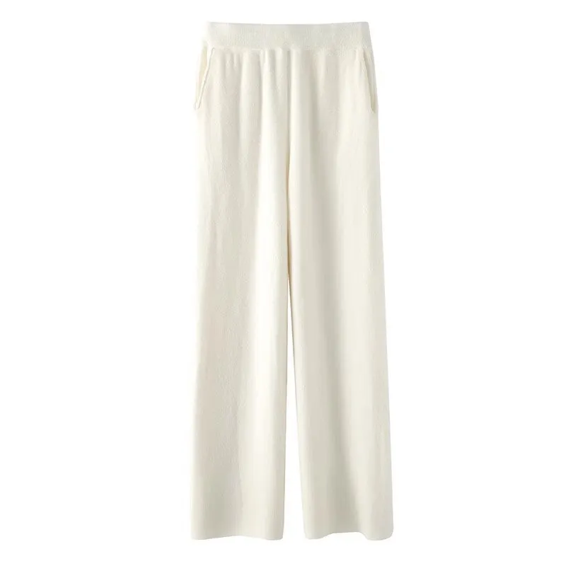 Women's Casual Wide-leg Wool Pants