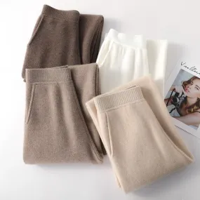 Women's Casual Wide-leg Wool Pants